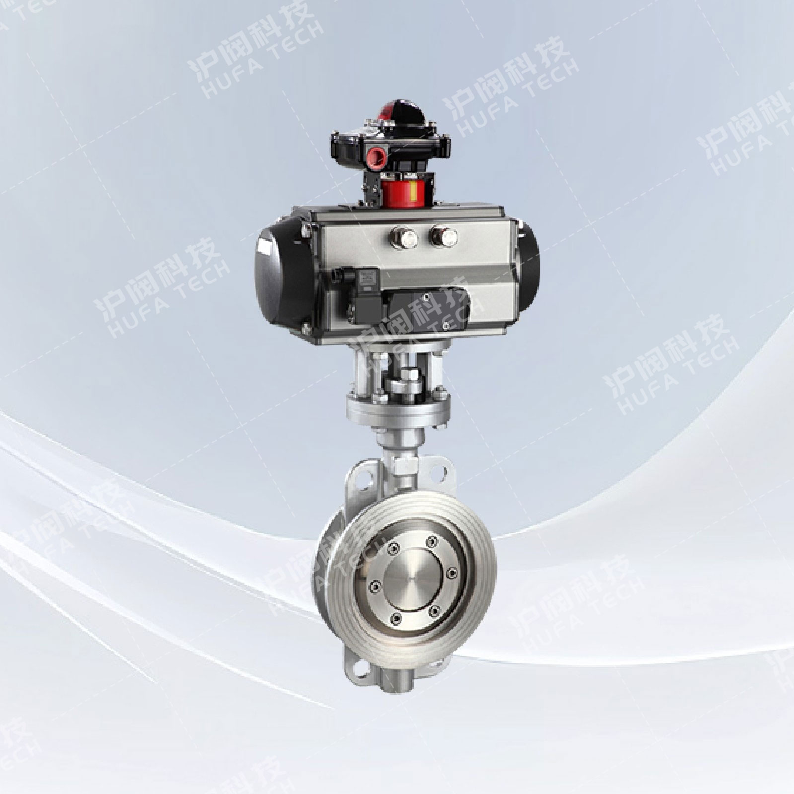 对夹三偏心蝶阀(气动)