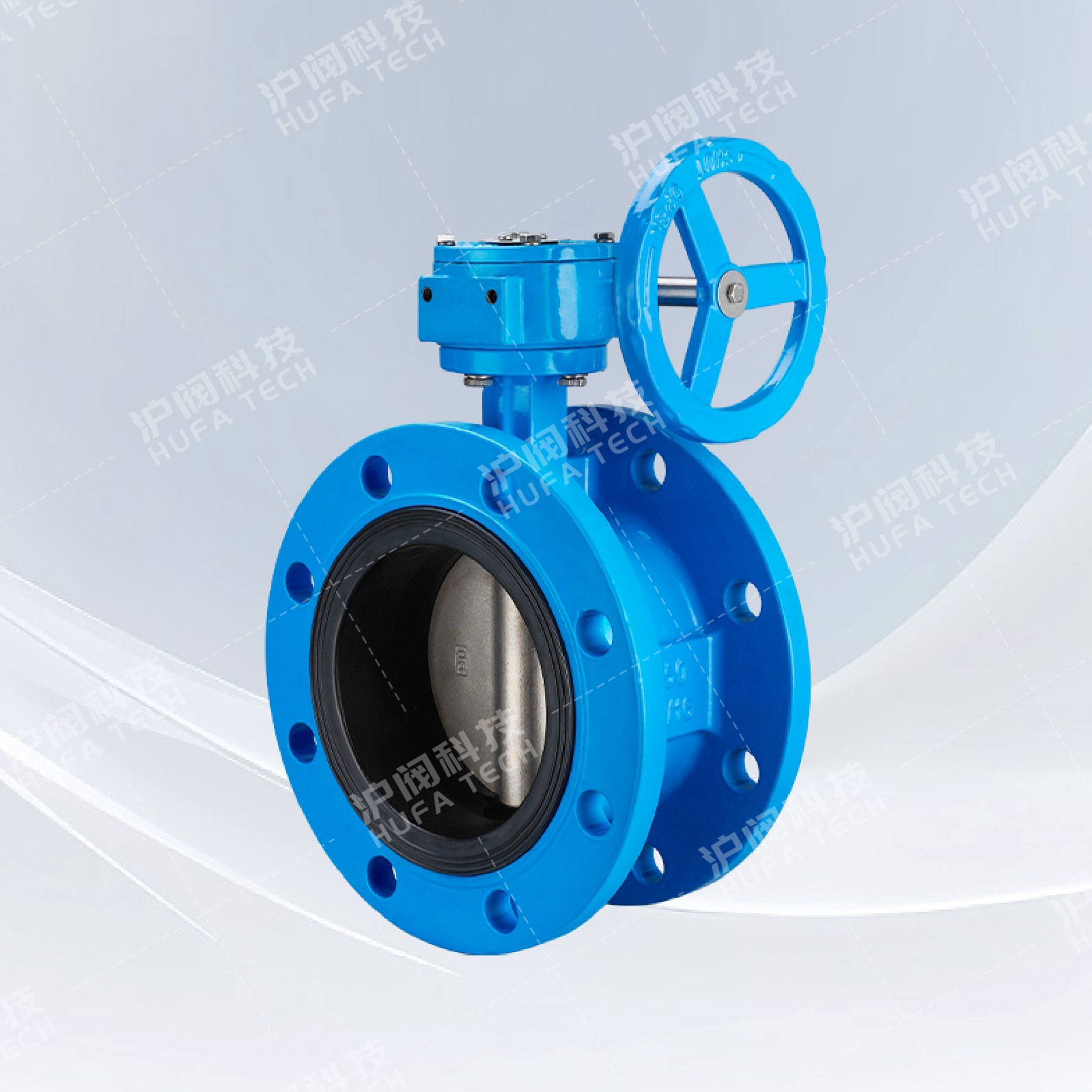 法兰中心板式蝶阀(蜗轮)